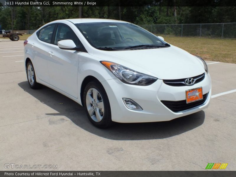 Shimmering White / Beige 2013 Hyundai Elantra GLS