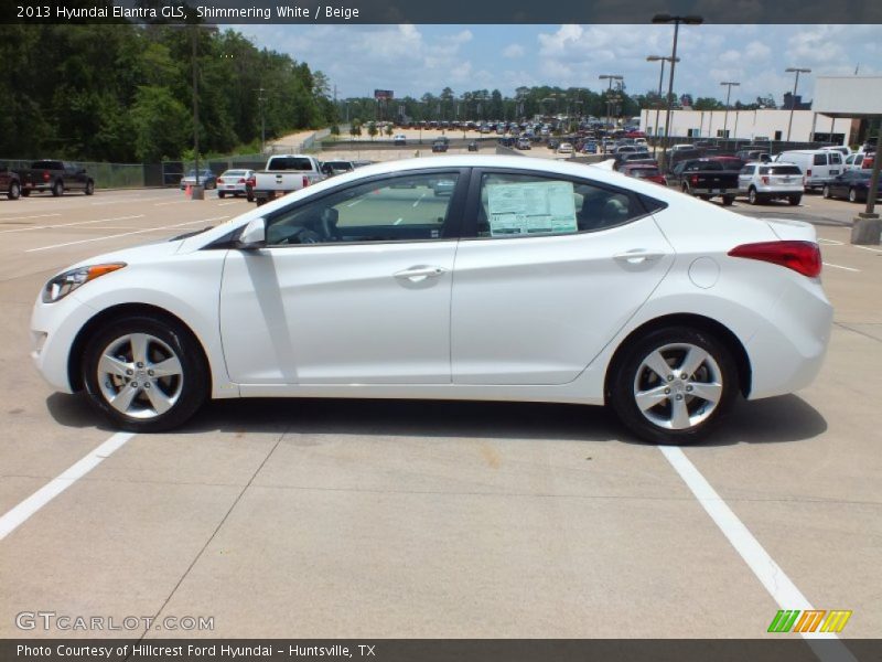 Shimmering White / Beige 2013 Hyundai Elantra GLS