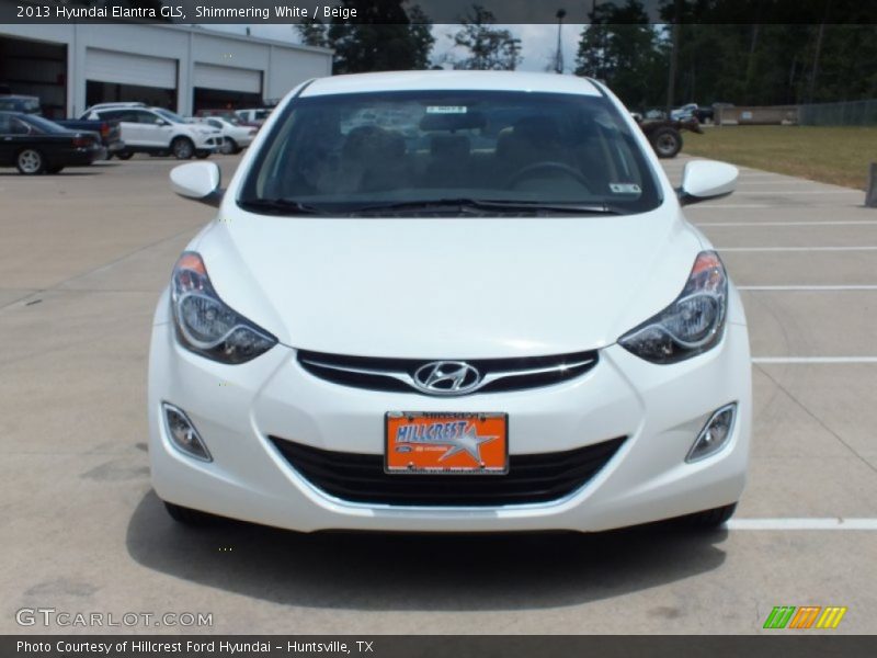 Shimmering White / Beige 2013 Hyundai Elantra GLS