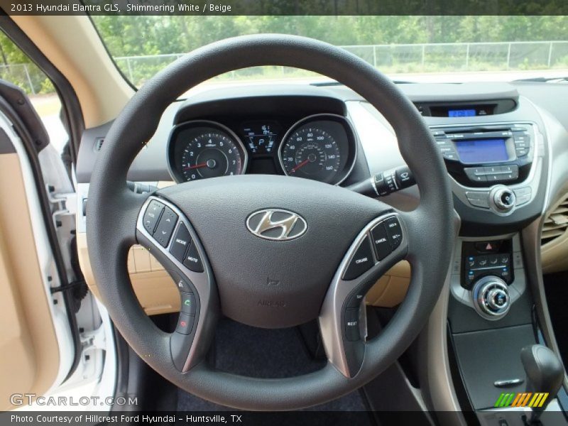 Shimmering White / Beige 2013 Hyundai Elantra GLS