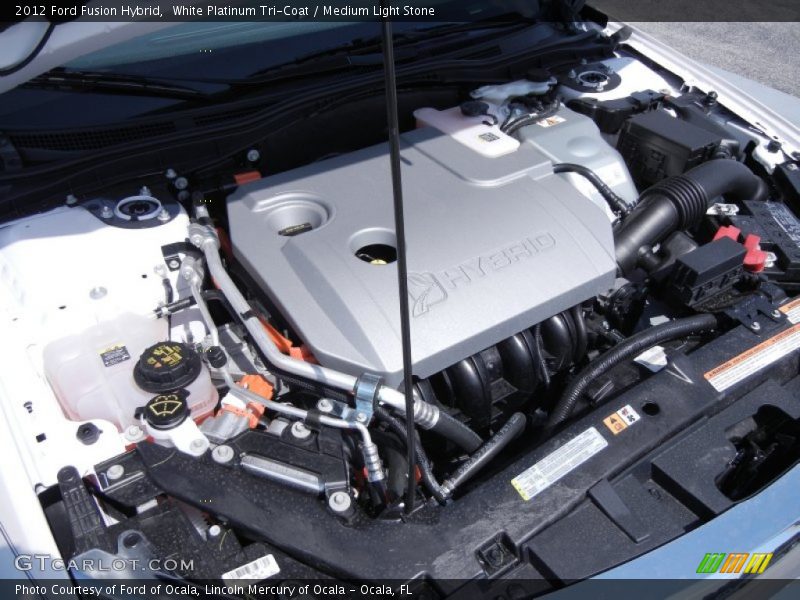 White Platinum Tri-Coat / Medium Light Stone 2012 Ford Fusion Hybrid