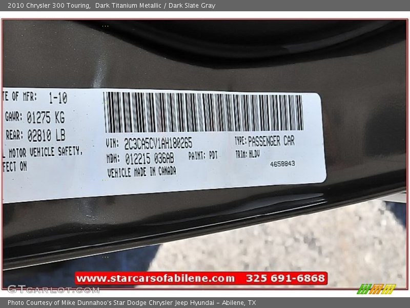 Dark Titanium Metallic / Dark Slate Gray 2010 Chrysler 300 Touring