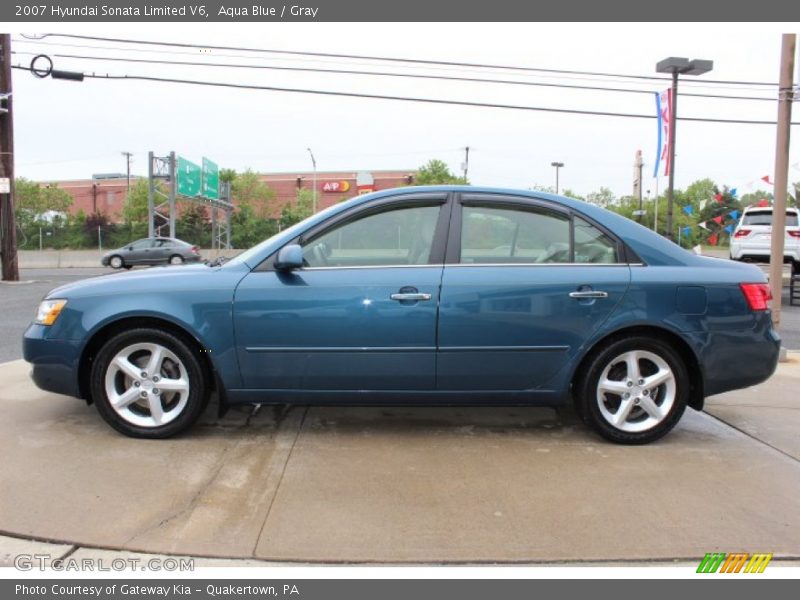 Aqua Blue / Gray 2007 Hyundai Sonata Limited V6