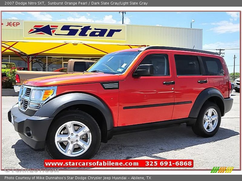 Sunburst Orange Pearl / Dark Slate Gray/Light Slate Gray 2007 Dodge Nitro SXT