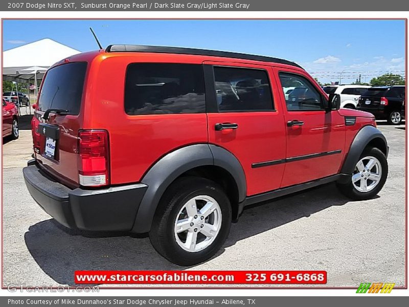 Sunburst Orange Pearl / Dark Slate Gray/Light Slate Gray 2007 Dodge Nitro SXT