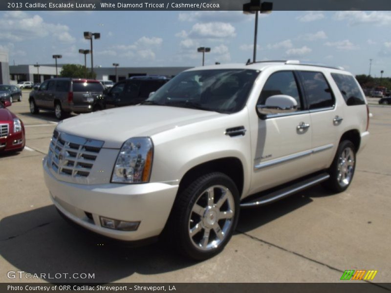 White Diamond Tricoat / Cashmere/Cocoa 2013 Cadillac Escalade Luxury
