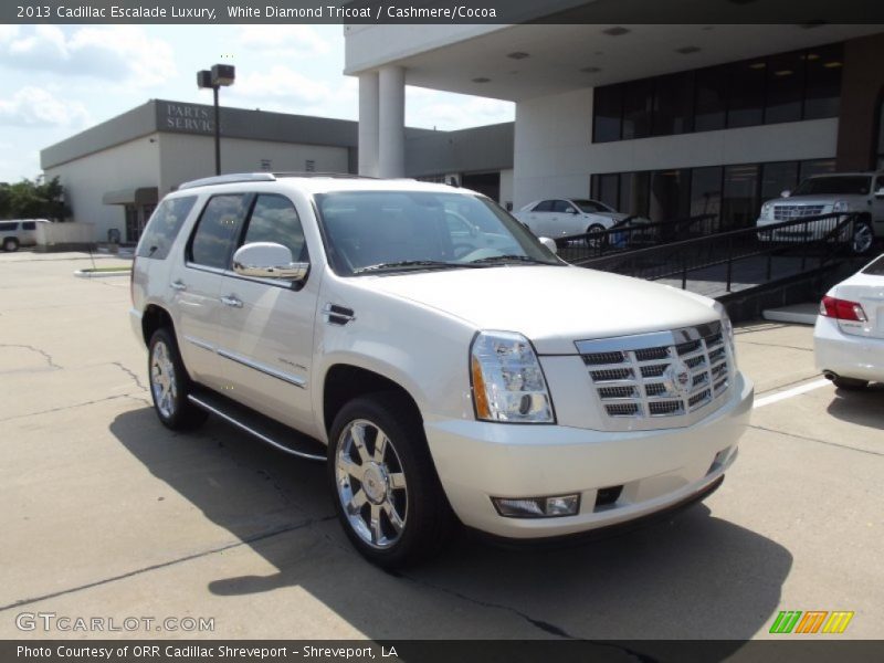 White Diamond Tricoat / Cashmere/Cocoa 2013 Cadillac Escalade Luxury