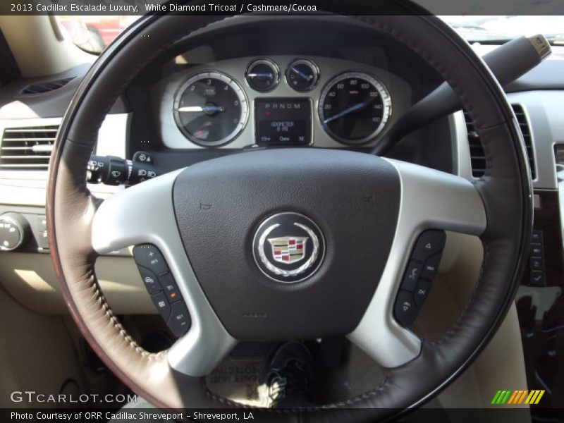 White Diamond Tricoat / Cashmere/Cocoa 2013 Cadillac Escalade Luxury