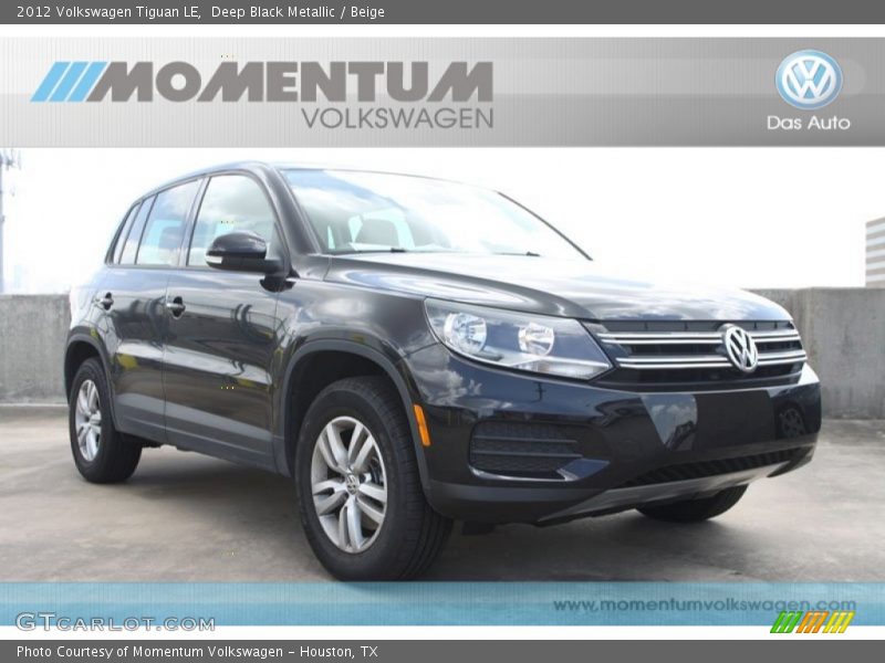 Deep Black Metallic / Beige 2012 Volkswagen Tiguan LE
