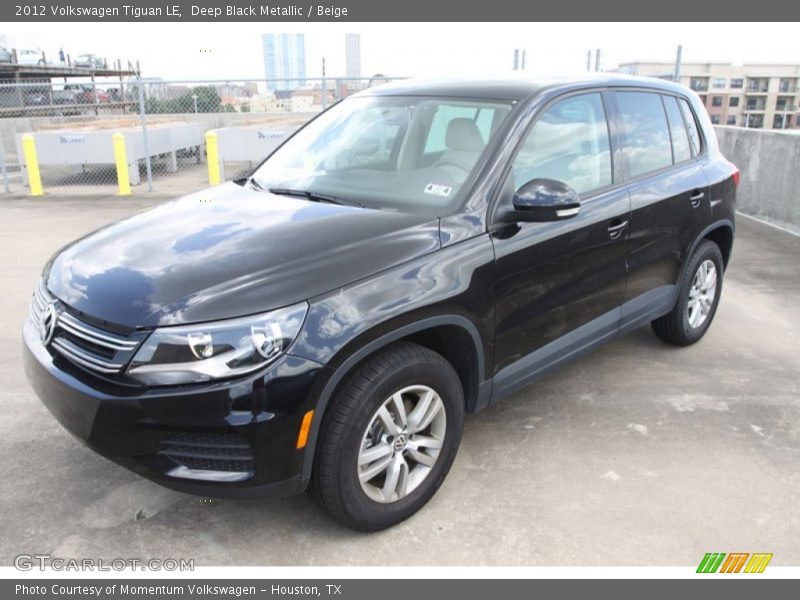 Deep Black Metallic / Beige 2012 Volkswagen Tiguan LE