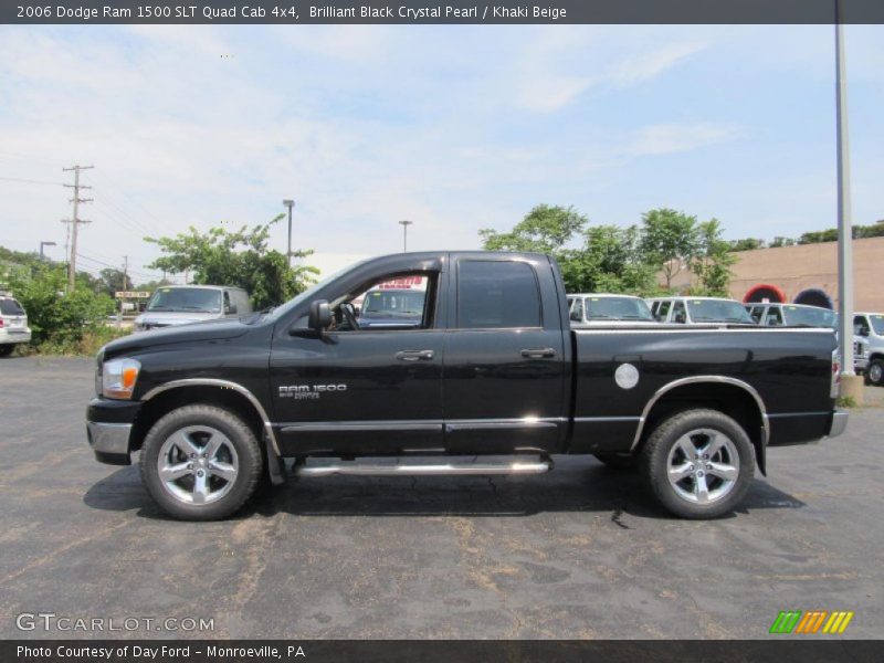 Brilliant Black Crystal Pearl / Khaki Beige 2006 Dodge Ram 1500 SLT Quad Cab 4x4