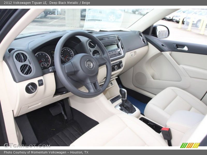Deep Black Metallic / Beige 2012 Volkswagen Tiguan LE