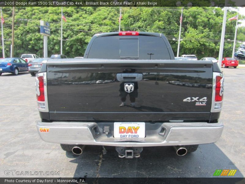 Brilliant Black Crystal Pearl / Khaki Beige 2006 Dodge Ram 1500 SLT Quad Cab 4x4
