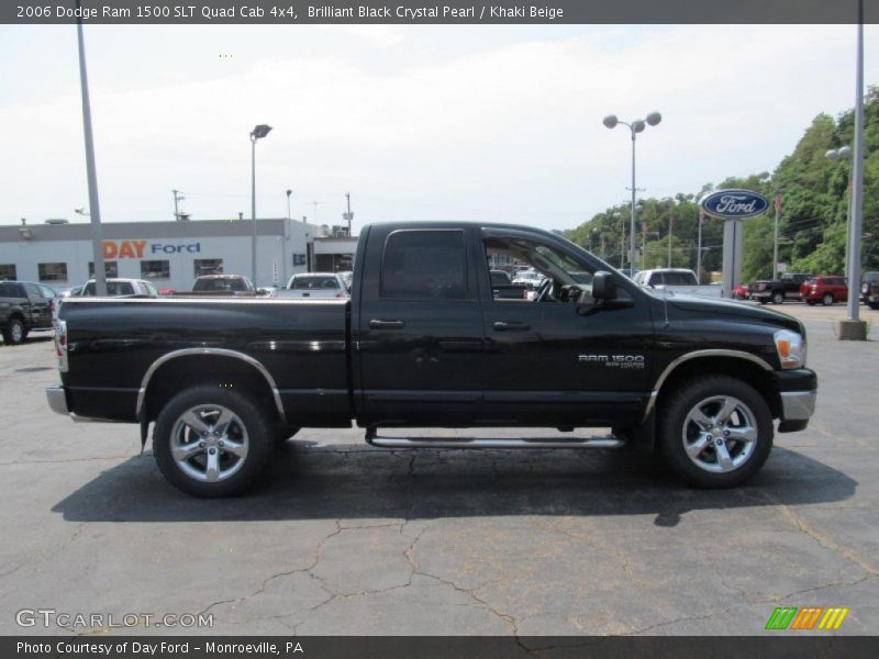 Brilliant Black Crystal Pearl / Khaki Beige 2006 Dodge Ram 1500 SLT Quad Cab 4x4