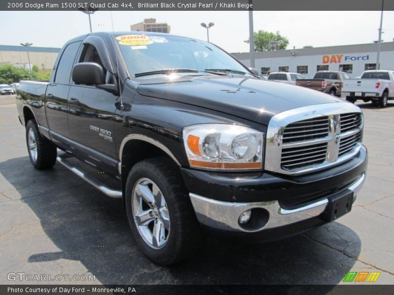 Brilliant Black Crystal Pearl / Khaki Beige 2006 Dodge Ram 1500 SLT Quad Cab 4x4