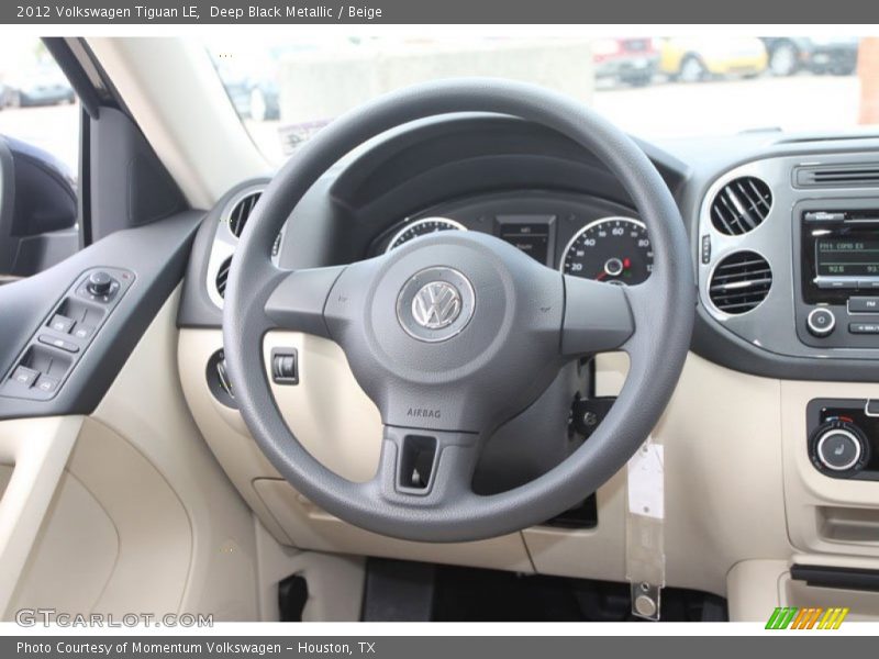 Deep Black Metallic / Beige 2012 Volkswagen Tiguan LE