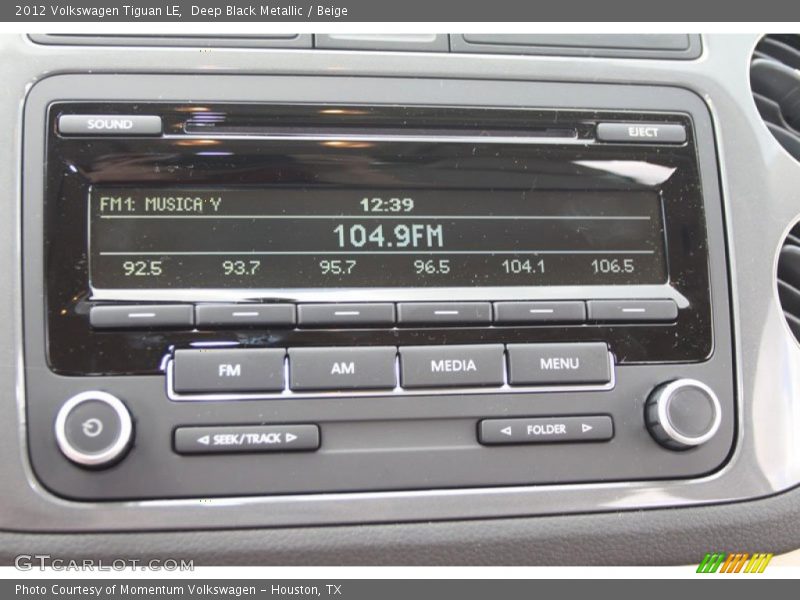 Deep Black Metallic / Beige 2012 Volkswagen Tiguan LE