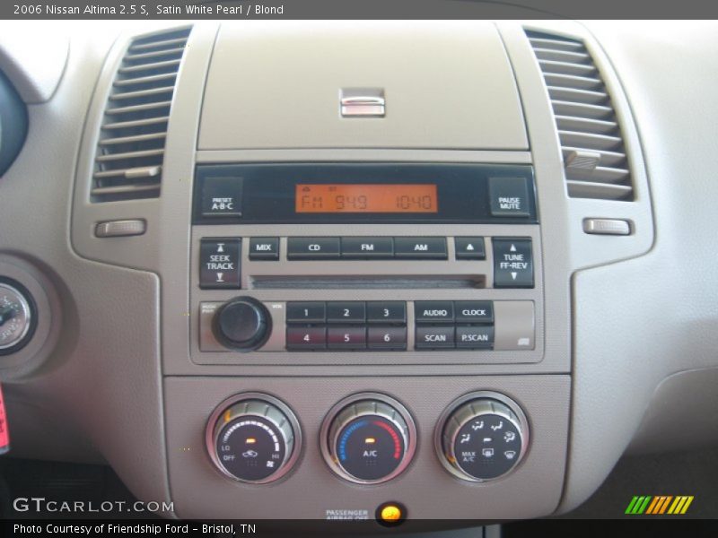 Satin White Pearl / Blond 2006 Nissan Altima 2.5 S