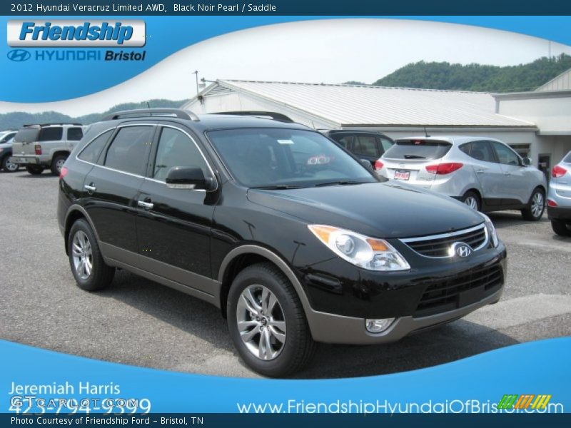 Black Noir Pearl / Saddle 2012 Hyundai Veracruz Limited AWD