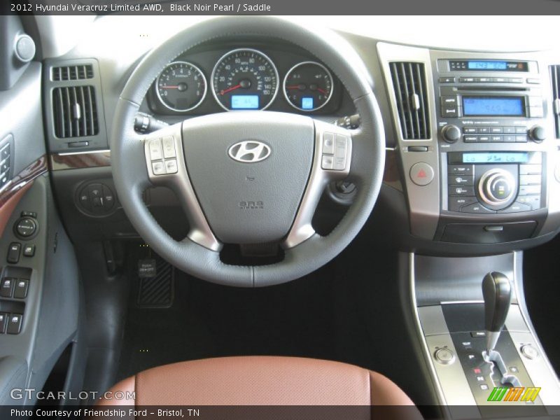 Black Noir Pearl / Saddle 2012 Hyundai Veracruz Limited AWD