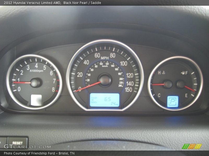 Black Noir Pearl / Saddle 2012 Hyundai Veracruz Limited AWD