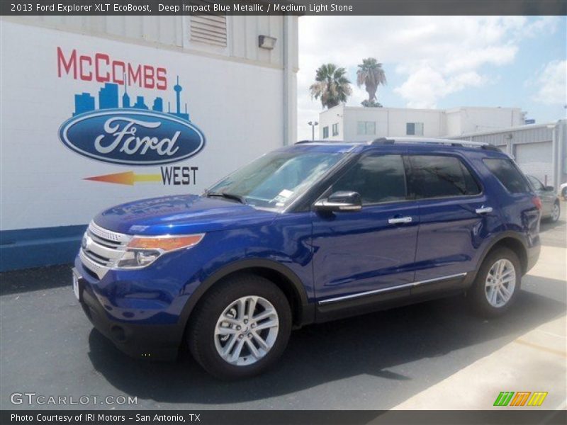 Deep Impact Blue Metallic / Medium Light Stone 2013 Ford Explorer XLT EcoBoost