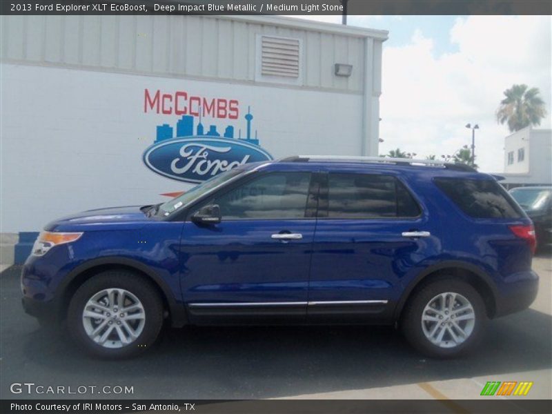 Deep Impact Blue Metallic / Medium Light Stone 2013 Ford Explorer XLT EcoBoost