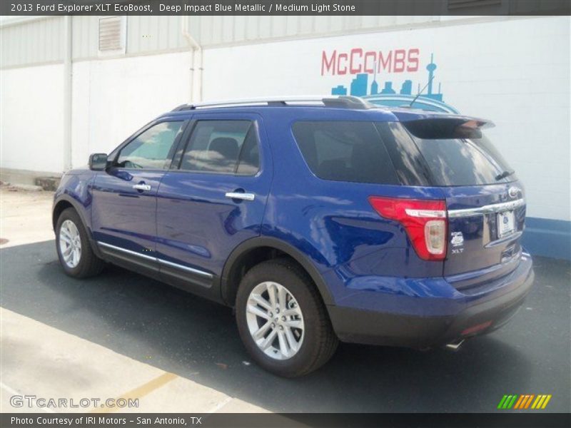 Deep Impact Blue Metallic / Medium Light Stone 2013 Ford Explorer XLT EcoBoost
