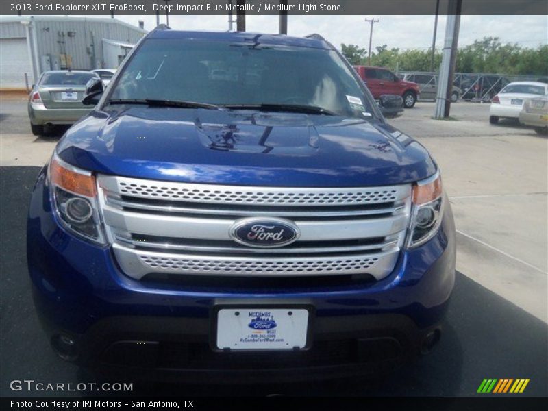Deep Impact Blue Metallic / Medium Light Stone 2013 Ford Explorer XLT EcoBoost