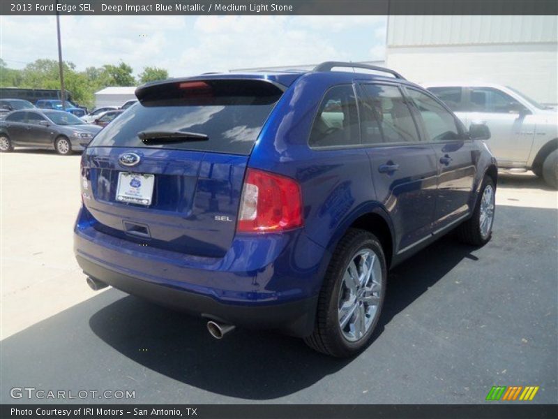 Deep Impact Blue Metallic / Medium Light Stone 2013 Ford Edge SEL