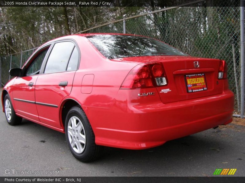 Rallye Red / Gray 2005 Honda Civic Value Package Sedan
