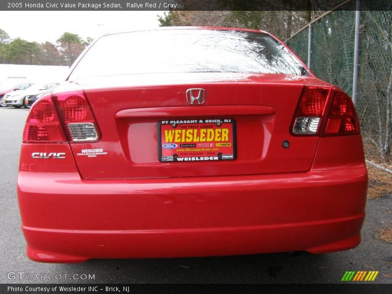 Rallye Red / Gray 2005 Honda Civic Value Package Sedan