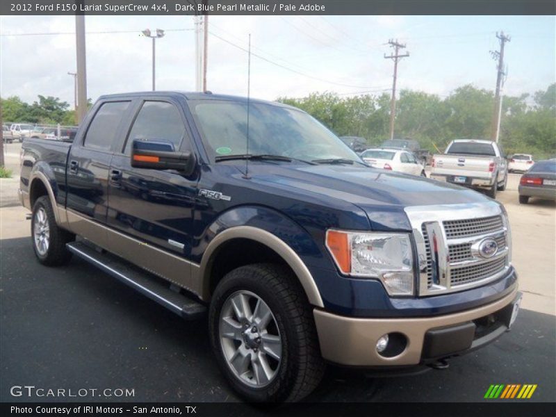 Dark Blue Pearl Metallic / Pale Adobe 2012 Ford F150 Lariat SuperCrew 4x4