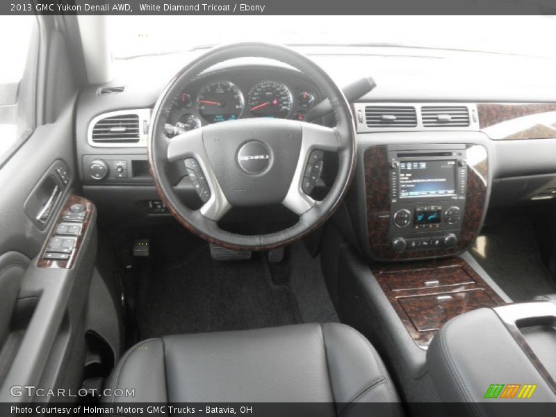 White Diamond Tricoat / Ebony 2013 GMC Yukon Denali AWD