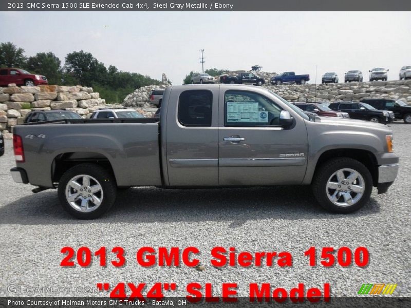 Steel Gray Metallic / Ebony 2013 GMC Sierra 1500 SLE Extended Cab 4x4