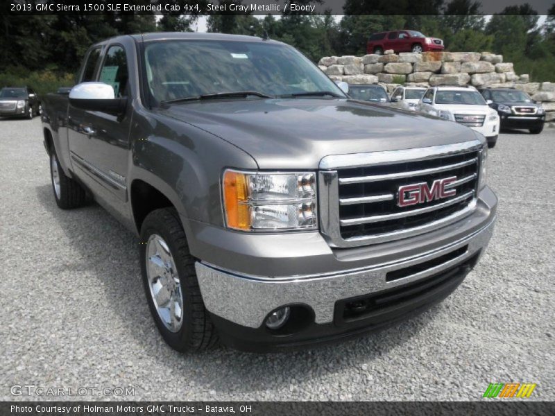 Steel Gray Metallic / Ebony 2013 GMC Sierra 1500 SLE Extended Cab 4x4