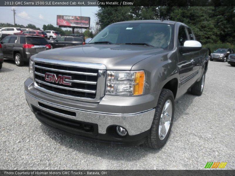 Steel Gray Metallic / Ebony 2013 GMC Sierra 1500 SLE Extended Cab 4x4
