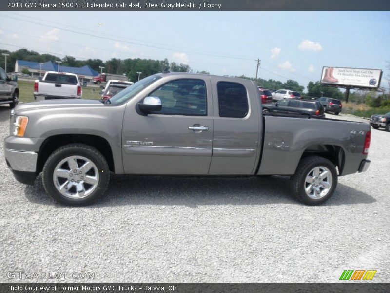 Steel Gray Metallic / Ebony 2013 GMC Sierra 1500 SLE Extended Cab 4x4