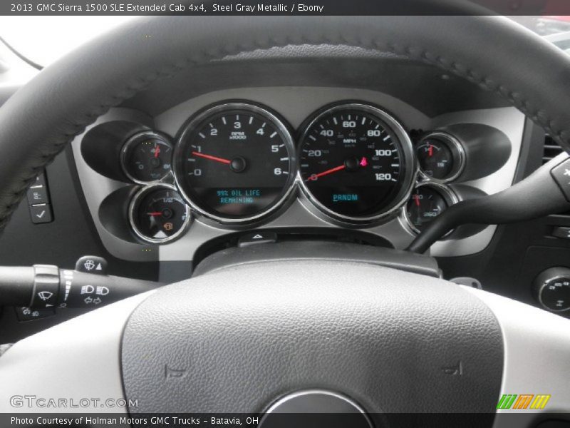 Steel Gray Metallic / Ebony 2013 GMC Sierra 1500 SLE Extended Cab 4x4