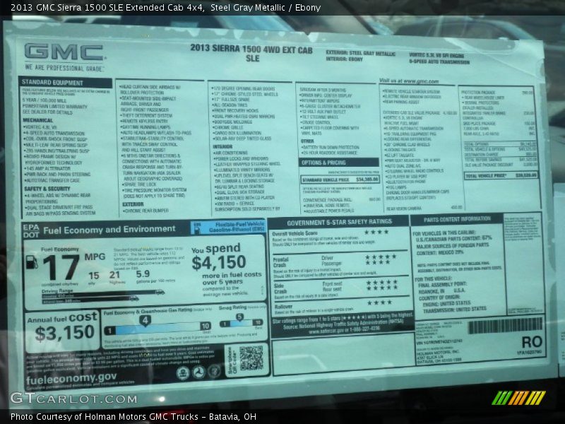 Steel Gray Metallic / Ebony 2013 GMC Sierra 1500 SLE Extended Cab 4x4