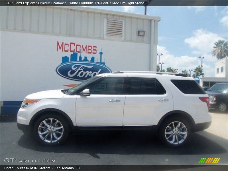 White Platinum Tri-Coat / Medium Light Stone 2012 Ford Explorer Limited EcoBoost