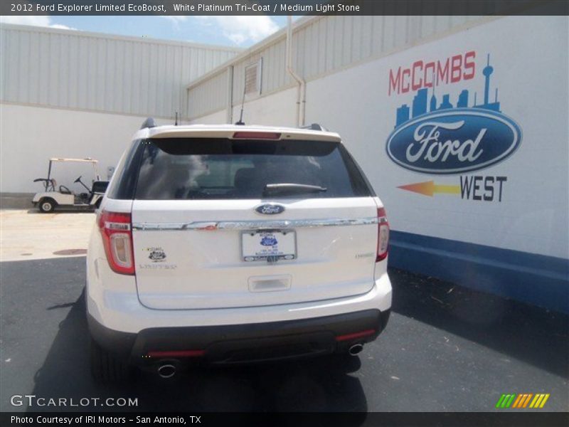 White Platinum Tri-Coat / Medium Light Stone 2012 Ford Explorer Limited EcoBoost