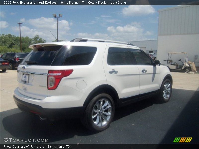 White Platinum Tri-Coat / Medium Light Stone 2012 Ford Explorer Limited EcoBoost