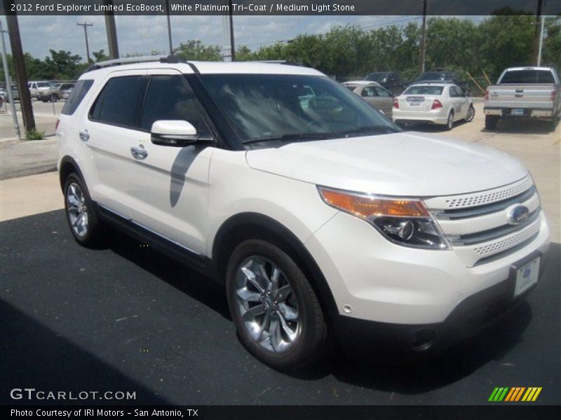 White Platinum Tri-Coat / Medium Light Stone 2012 Ford Explorer Limited EcoBoost