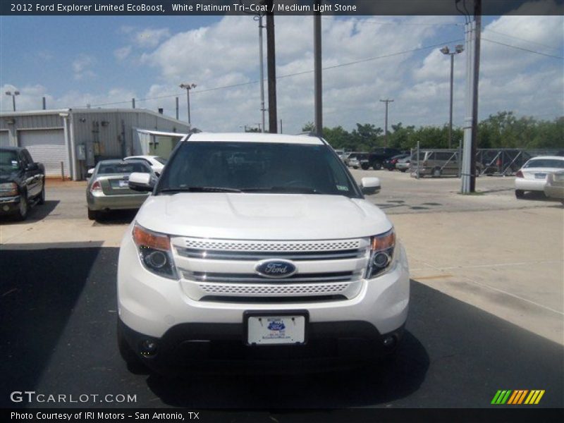 White Platinum Tri-Coat / Medium Light Stone 2012 Ford Explorer Limited EcoBoost
