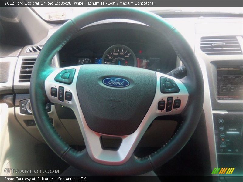 White Platinum Tri-Coat / Medium Light Stone 2012 Ford Explorer Limited EcoBoost