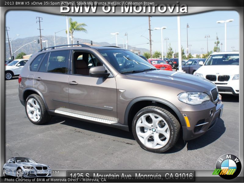 Sparkling Bronze Metallic / Cinnamon Brown 2013 BMW X5 xDrive 35i Sport Activity