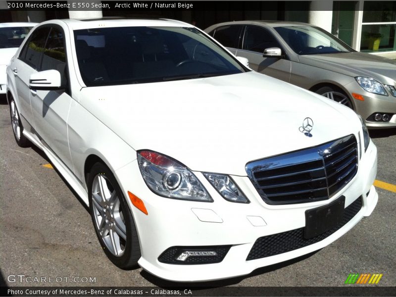 Arctic White / Natural Beige 2010 Mercedes-Benz E 550 Sedan