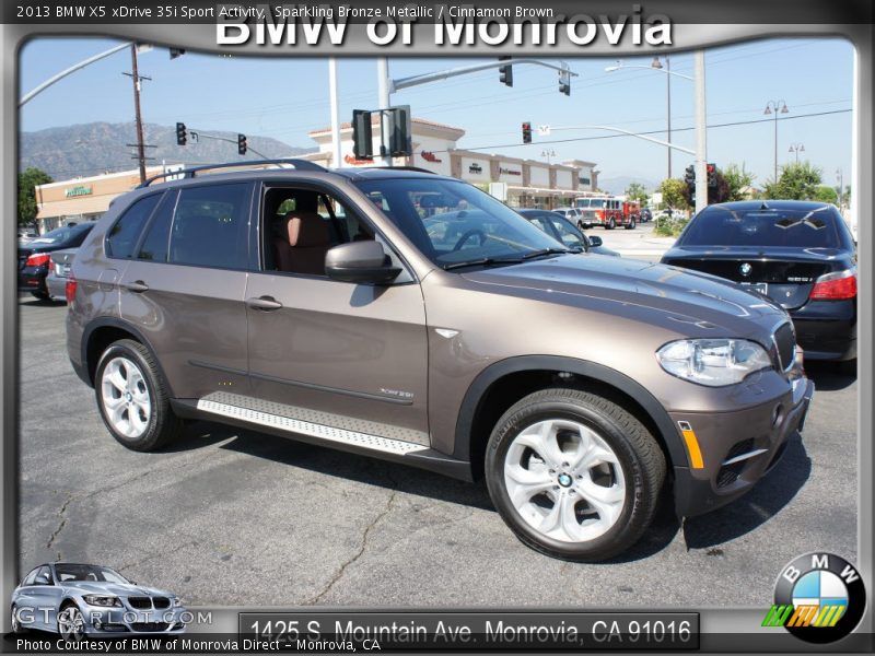 Sparkling Bronze Metallic / Cinnamon Brown 2013 BMW X5 xDrive 35i Sport Activity