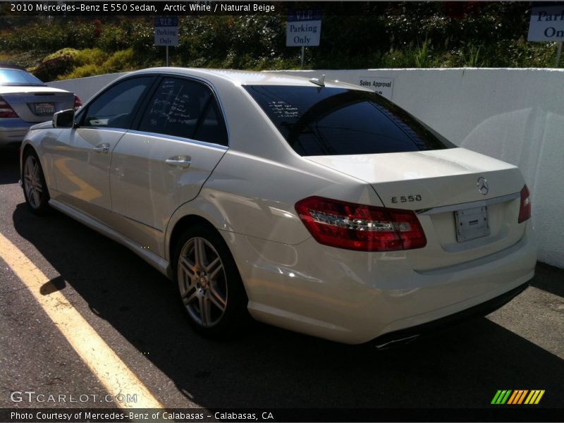 Arctic White / Natural Beige 2010 Mercedes-Benz E 550 Sedan
